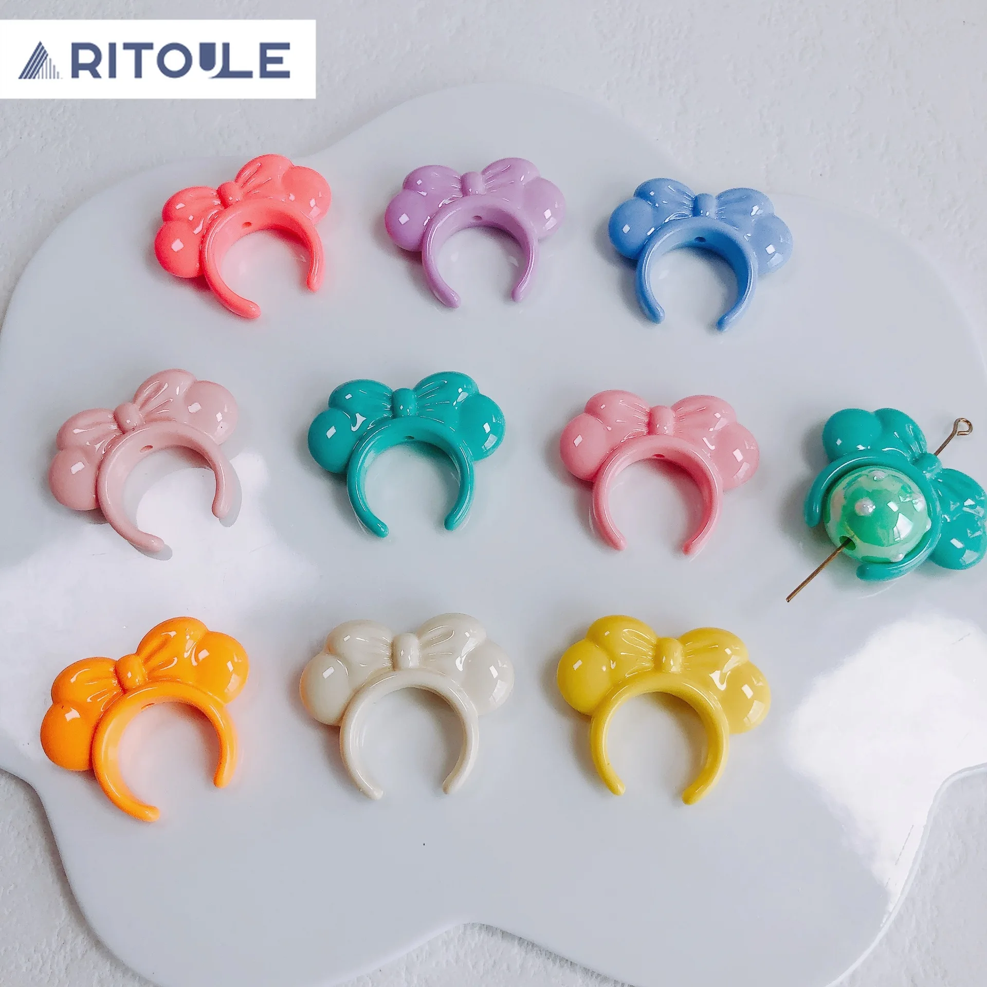 Acrylic Bow Tie Hair Band Shape Beaded Loose Beads Diy Material Earrings Mobile Phone Chain