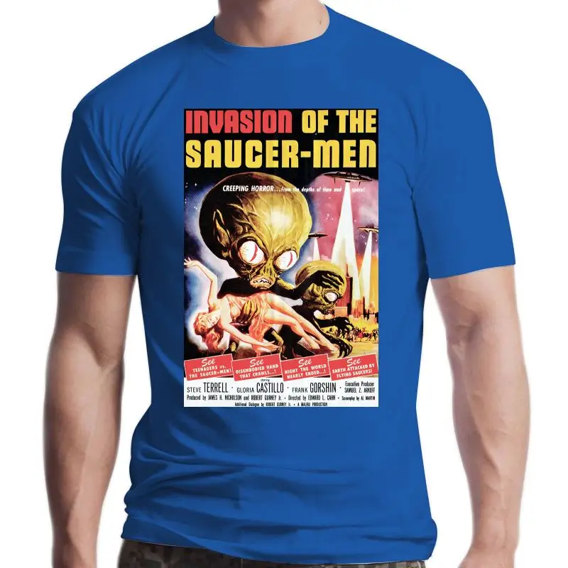 

Мужская винтажная Футболка с принтом НЛО, инопланетянин, Постер в виде старой пленки