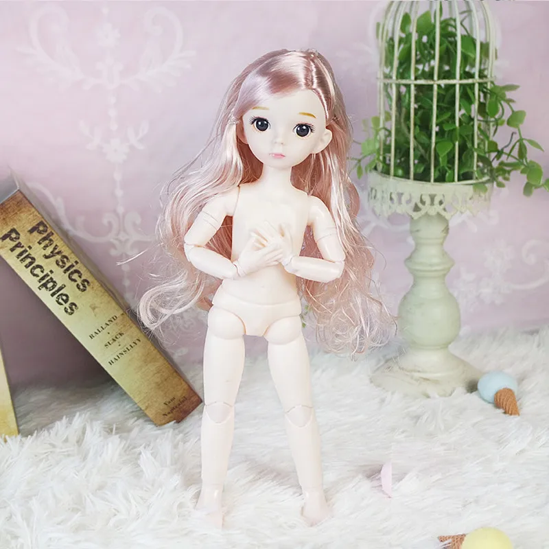 

New 1/6 Naked Babydoll 30cm Doll Naked Baby 23 Movable Joint DIY Toys 3D Eyes Real Eyelashes Princess Doll Gifts for Children