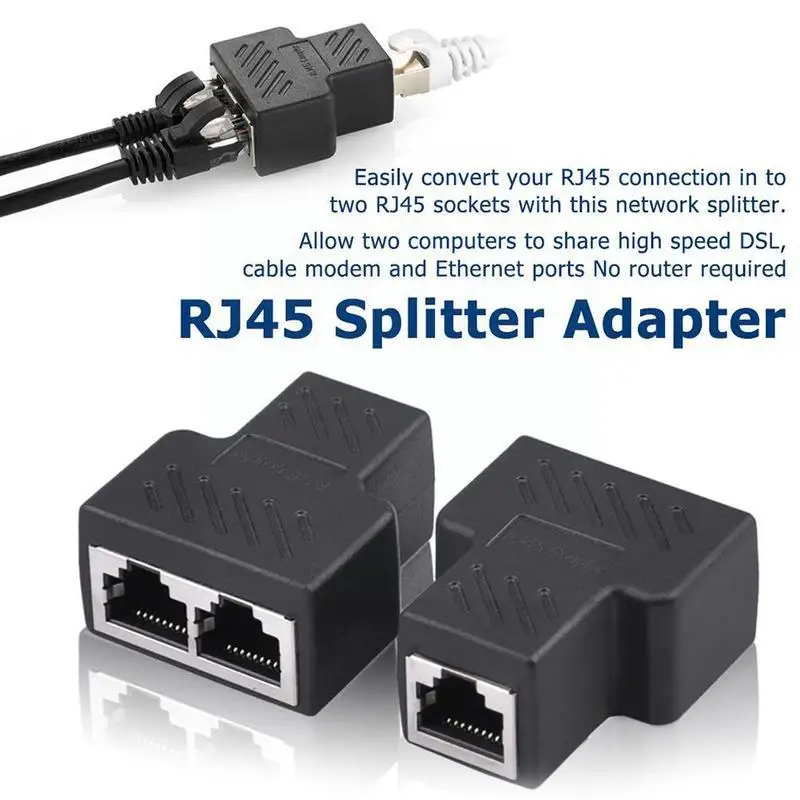 

Rj45 Splitter Adapter Connector Splitter Adapter 1 Female Port Female To To Network Ethernet Socket 2 U3i3