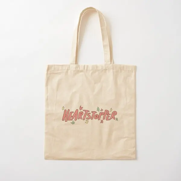

Heartstopper Leaves Cotton Canvas Bag Casual Fabric Unisex Ladies Women Grocery Shopper Travel Handbag Reusable Printed Tote