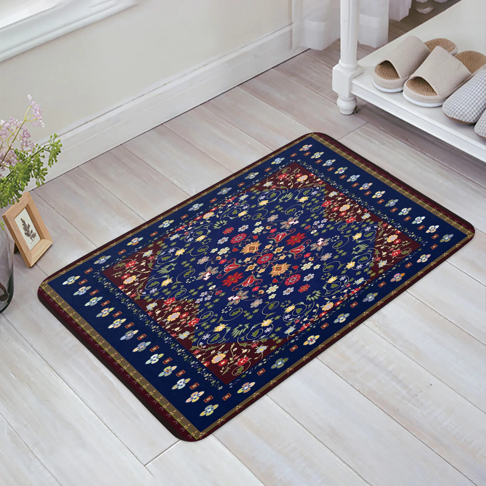 

Flower Carpet Colored Home Entrance Doormat Kitchen Bathroom Floor Anti-slip Floor Mat Living Room Bedroom Decor Mat