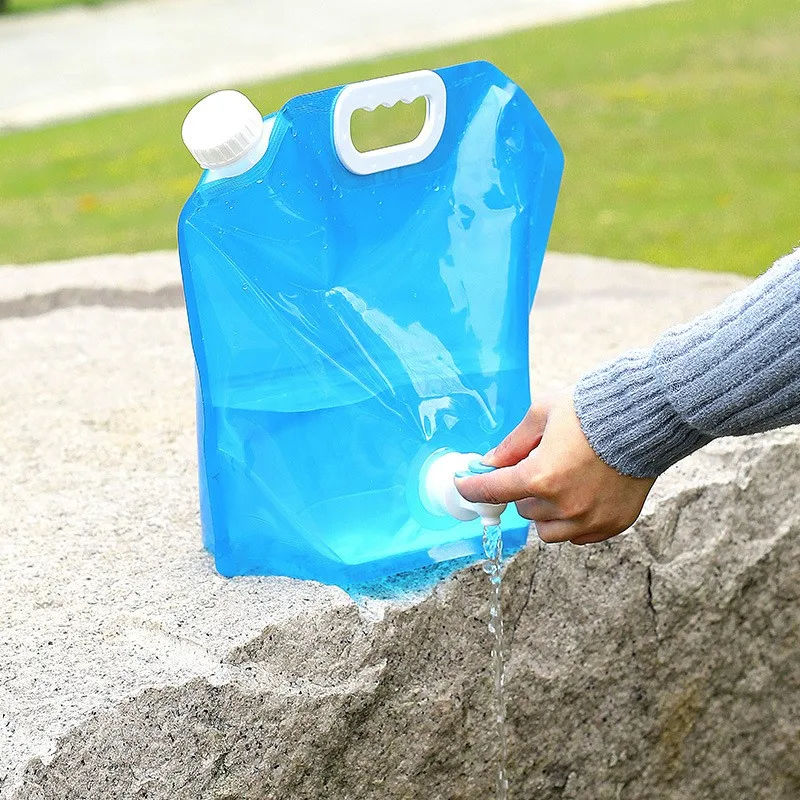 

Уличная складная сумка для воды с клапаном, портативная пластиковая сумка для воды, мешок для воды для альпинизма, походный мешок 5/10 л