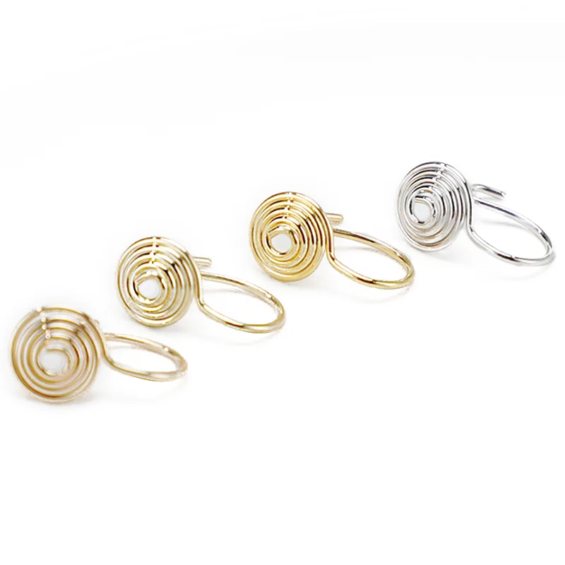 

6 Set/bag Ear Clip 18K Color Preserving Spiral Disc Copper Plated Real Gold Earclip Pad Without Ear Hole DIY Earrings Accessorie