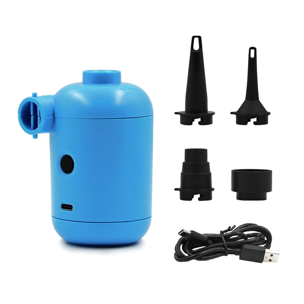

1pcs Outdoor Electric Air Pump USB Charging Mattress Pump With 4 Nozzles For Inflatables Cushions Air Beds