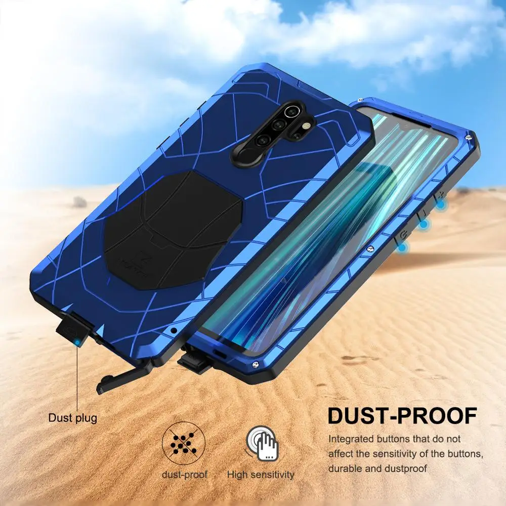 Imatch Case For Xiaomi Poco F2 X3 Pro Hard Aluminum Metal Protector Heavy Duty Cover For Redmi K30 K20 Note 9 9s 8 7 Pro Case