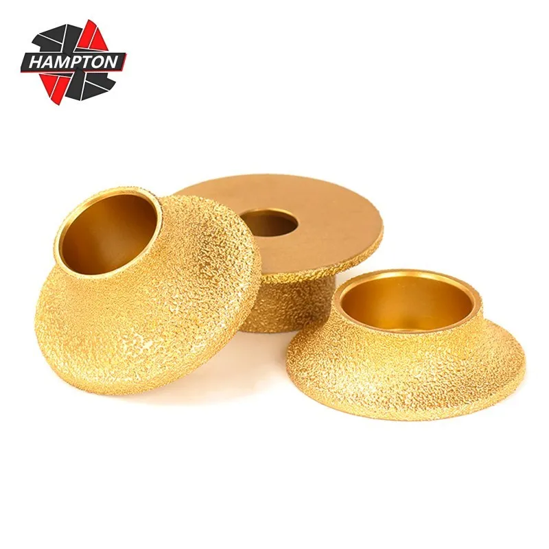 

HAMPTON Dry Vacuum Brazed Diamond Grinding Wheel Demi-Bullnose Edge Profile Grinding Disc Bore 20mm Dia 3inch/75mm