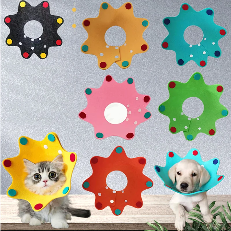 

Ошейники для выживания кошек, ошейник для защиты от укусов, Элизабет, ошейник для защиты от животных, красивый Регулируемый цветочный Слюня...