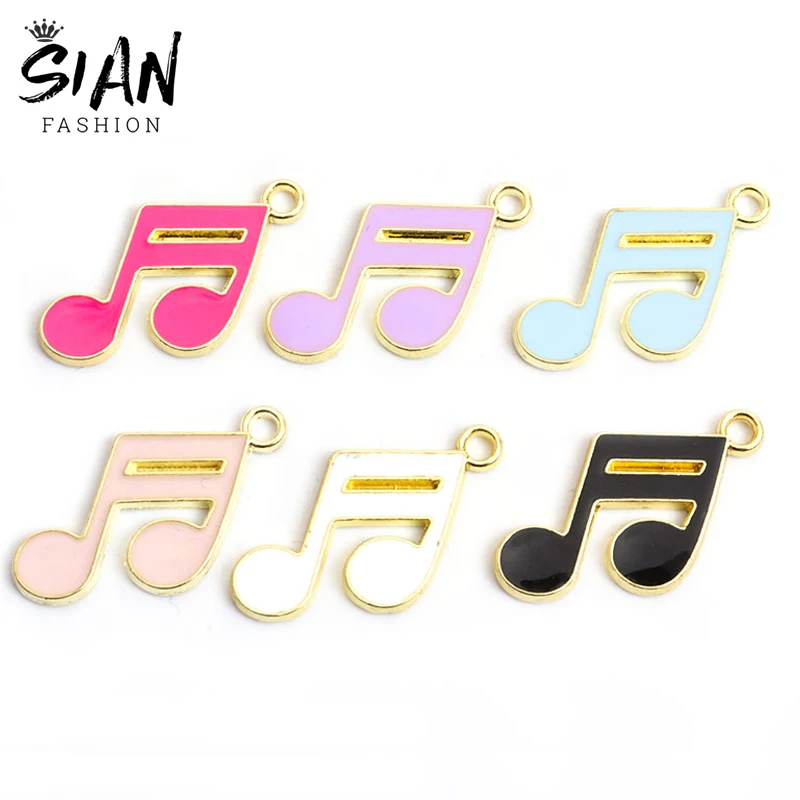 

10 шт./лот эмалевые креативные Подвески в виде музыкальных нот для самостоятельного изготовления ювелирных изделий, подвеска, ожерелье, брел...