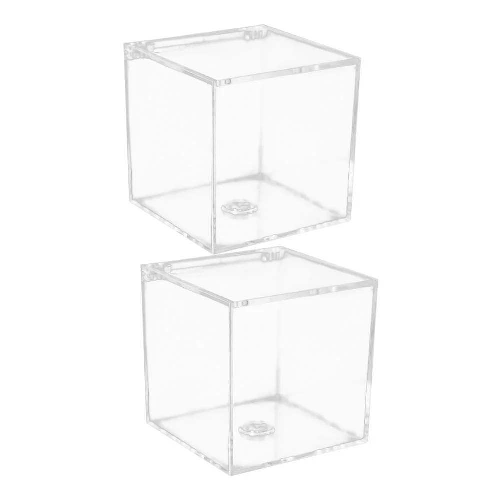 

Box Acrylic Transparent Candy Boxes Clear Display Square Cube Case Storage Wedding Gift Christmas Treat Favors Jewelry Biscuit
