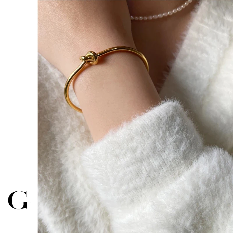 Винтажный минималистичный Открытый браслет GHIDBK толщиной 3 0/3 5 мм с узлом из