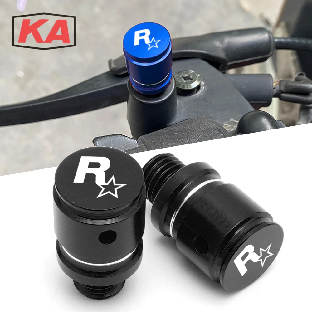 

For Ktm Duke 125 200 250 390 690 790 1090 1190 1290 Adv CNC Motorcycle Mirror Hole Plug Caps Screws M10 Accessories "R Star"