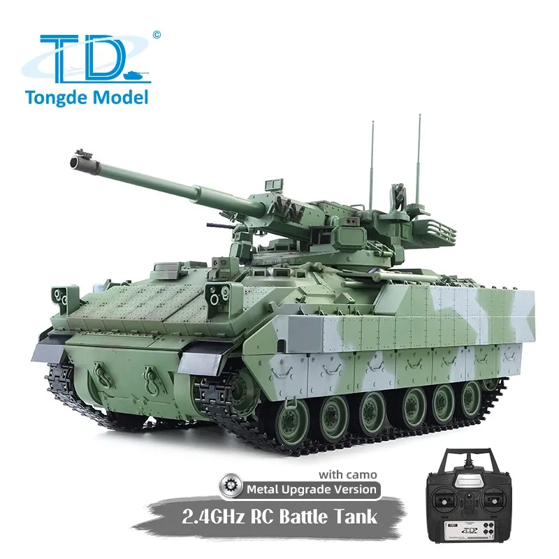 Фото Радиоуправляемый танк Tongde M2128 RC Tank Bradley Fighting Vehicle 3.0 с электрическим приводом, ИК-боем и эффектом дыма, игрушка №2
