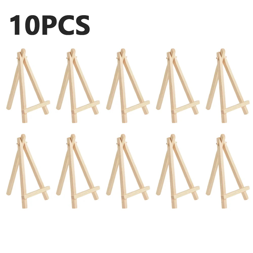 

10Pcs Wood Mini Easel Frame Triangle Wedding Table Card Stand Display Holder Children Painting Craft Mini Easel