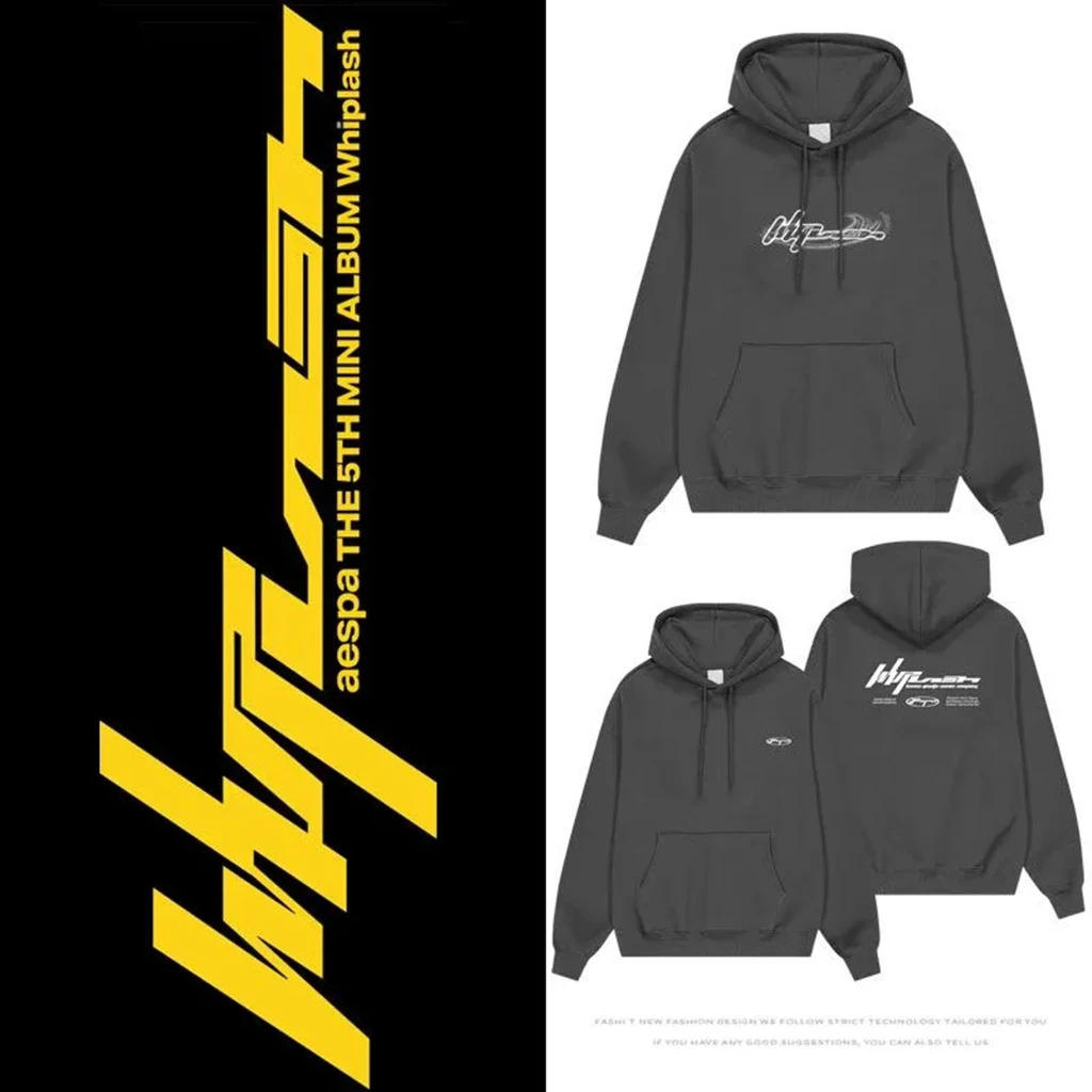 Kpop Youth Whiplashins буква Taiheng Zheng пуловер серое верхнее пальто с капюшоном для женщин и