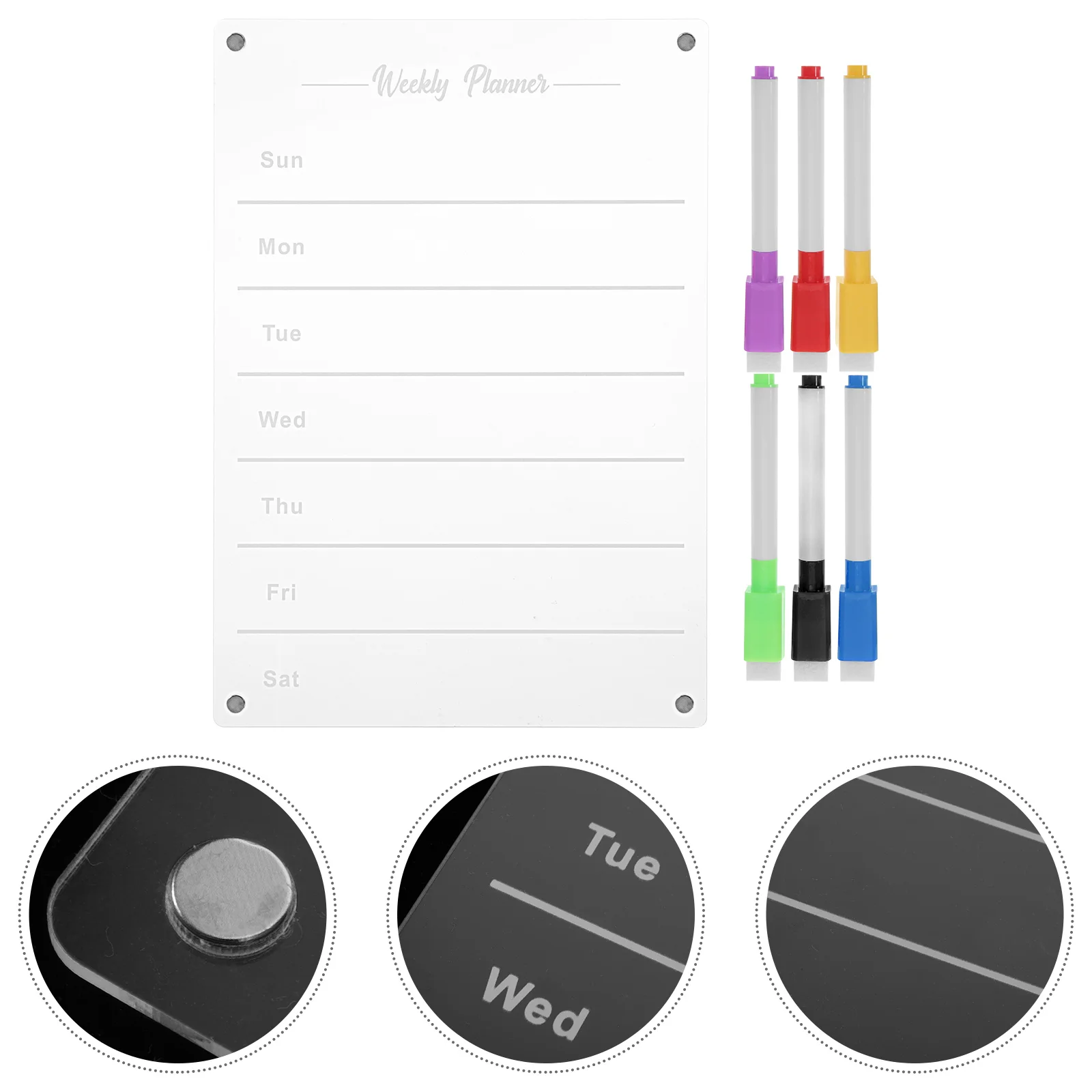 

Whiteboard Magnetic Weekly Plan Message Board Dry Erase Planner Planning Daily Fridge Magnetic Schedule Kitchen Acrylic Clear