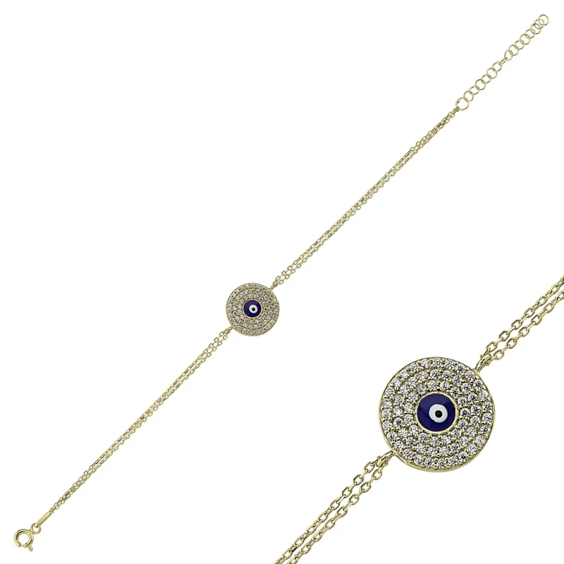 

Серебряный 925 пробы Браслет из циркония с камнем и глазами