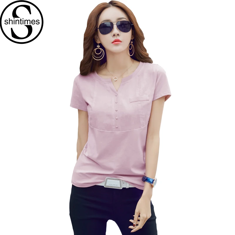 

Poleras De Mujer Pink T Shirt Women Summer 2022 Tops Short Sleeve T-Shirt Korean Plus Size Womens Clothing 3xl Tee Shirt Femme