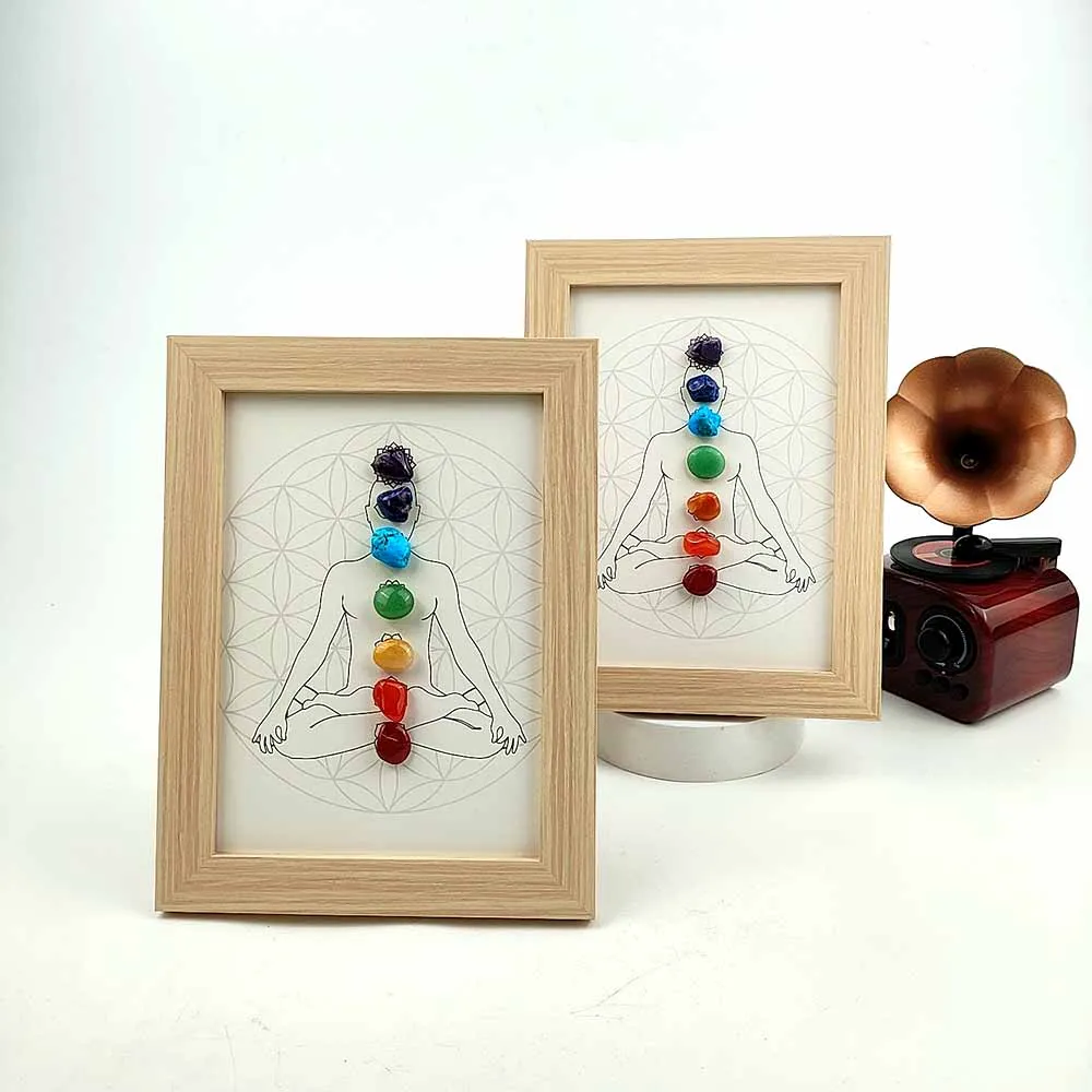 Натуральный Полированный Кристалл Целебный Камень Чакра Семь Чакр Фоторамка