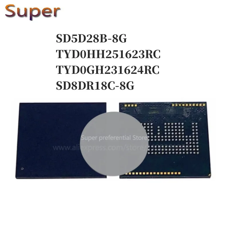 Флэш-память 1 шт., флэш-память TYD0GH231624RC, флэш-память BGA162 EMCP 8 + 8 8 Гб TYD0HH251623RC BGA162 EMCP 16 + 8 16 Гб