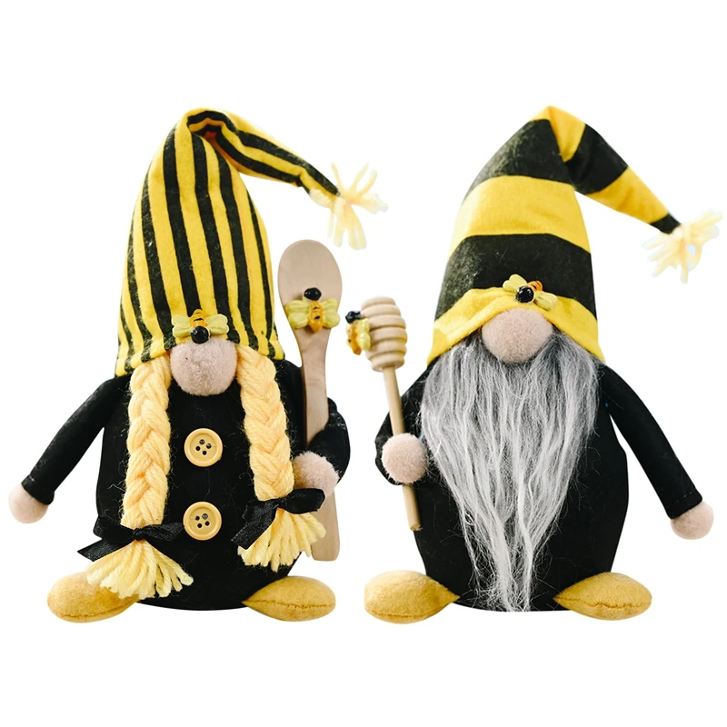 

Bumble Bee Striped Gnome Faceless Doll Decor For Home Desktop Decor