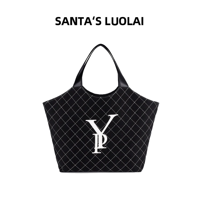 

Вместительная женская сумка через плечо, Брезентовая роскошная дизайнерская брендовая дамская сумочка-тоут, повседневный модный саквояж для покупок