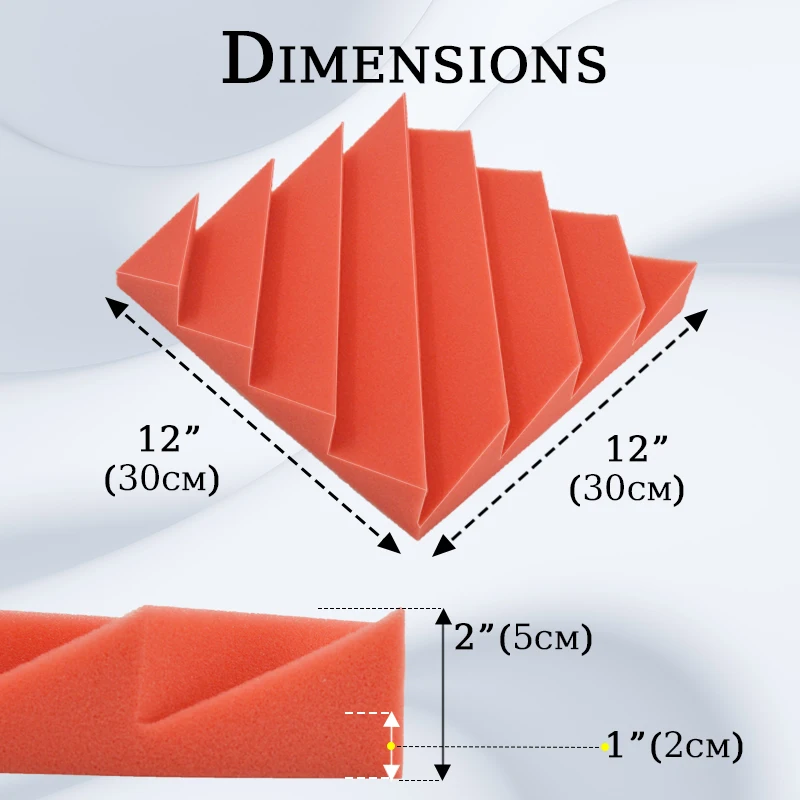 Акустическая пена высокой плотности TOUO 6/12/24 упаковок звукопоглощающий материал
