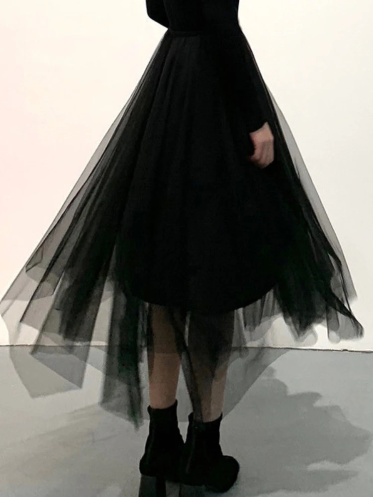 

2022 винтажные готические юбки, юбки для Хэллоуина, темно-панк, гранж, одежда для девочек с высокой талией, пушистая юбка-мини из фатина