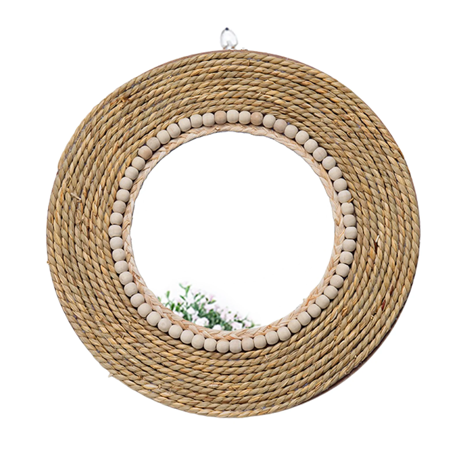 

Зеркало настенное круглое в стиле бохо, декоративное стекло с рисунком травы, винтажное зеркало для ванной, гостиной, спальни, 16 дюймов