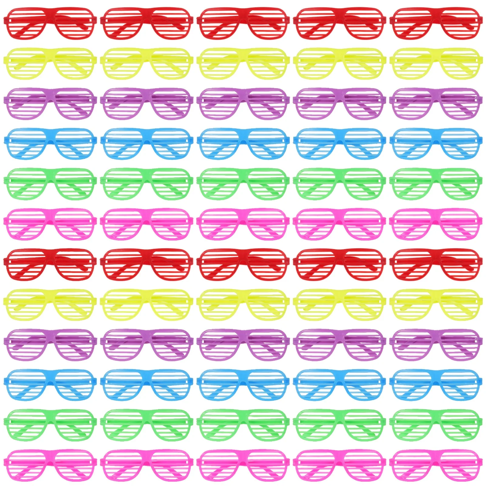 100 шт. солнцезащитные очки в винтажном стиле с прорезями неонового цвета для
