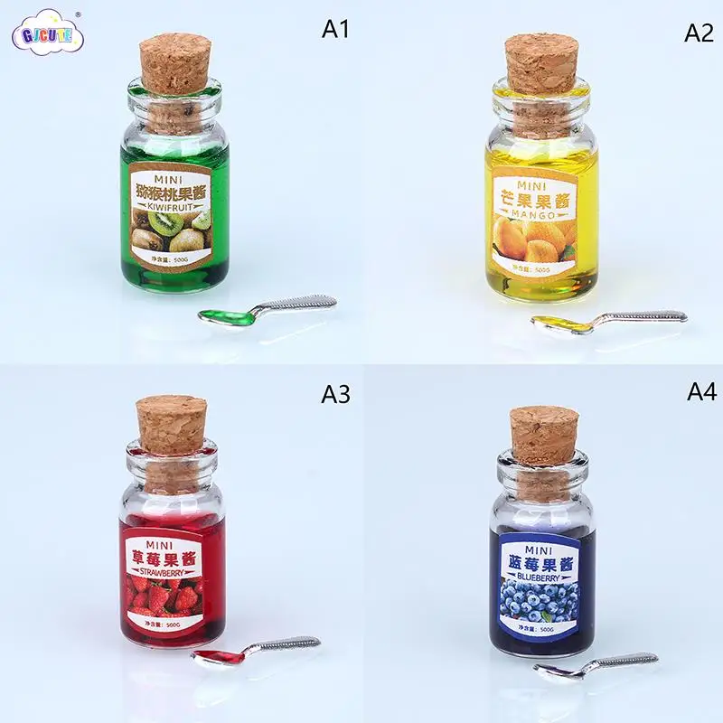 

1:12 Миниатюрный Кукольный домик, миниатюрный набор еды, клубника, черника, киви, конфета, мед, еда для кукол, кухонные игрушечные аксессуары