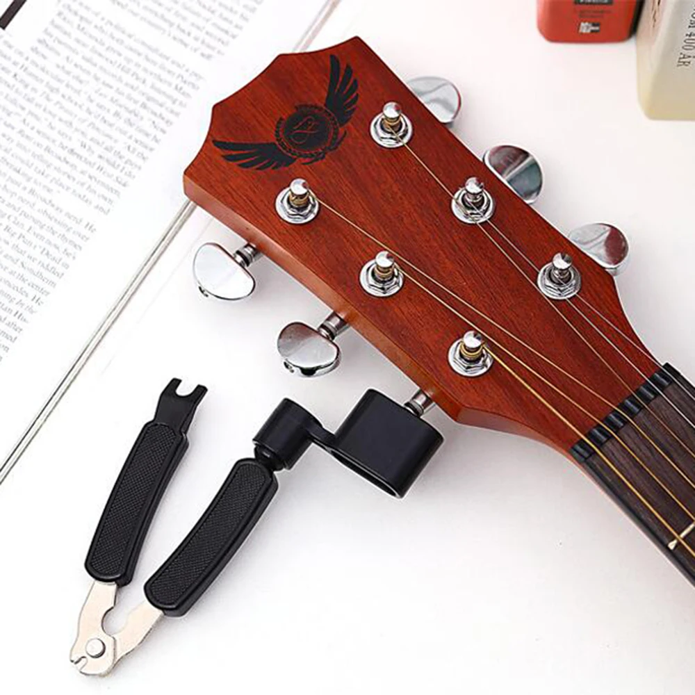 

3 in 1 Guitar String Winder Easy to Carry Multi-purpose Electric Wood Guitar Winder Pin Puller String Cutter Guiter Parts