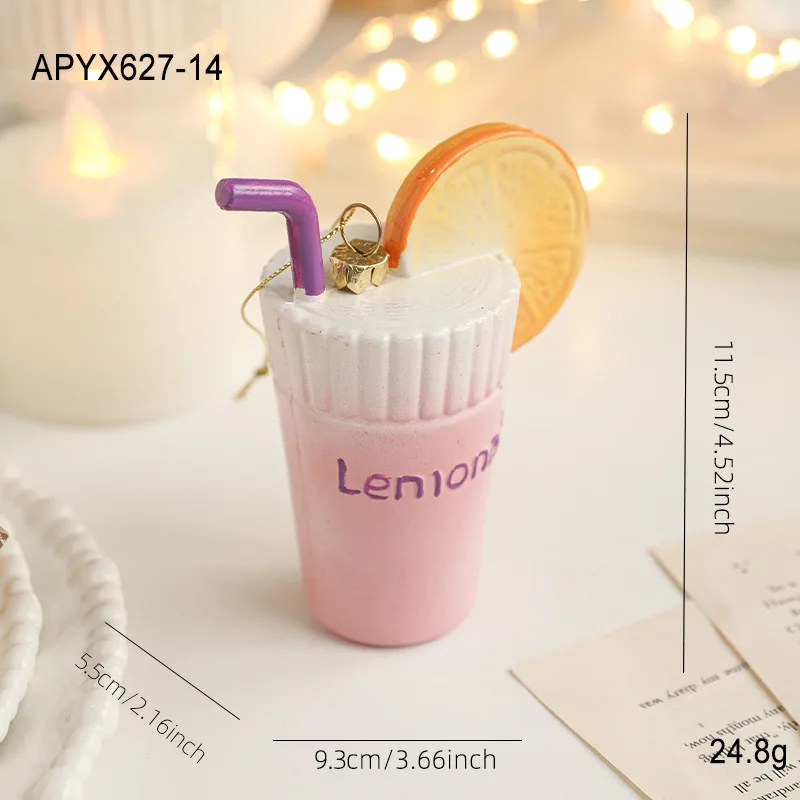 

Забавные рождественские украшения в форме напитков — кофе, мокко, лимонад, виски, керамический праздничный декор, рождественские украшения для дома 2026