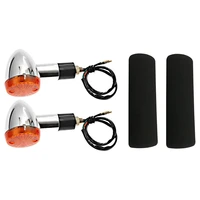 motorcycle turn signals front rear lights with 2pcs motorcycle slip on foam anti vibration comfort handlebar
