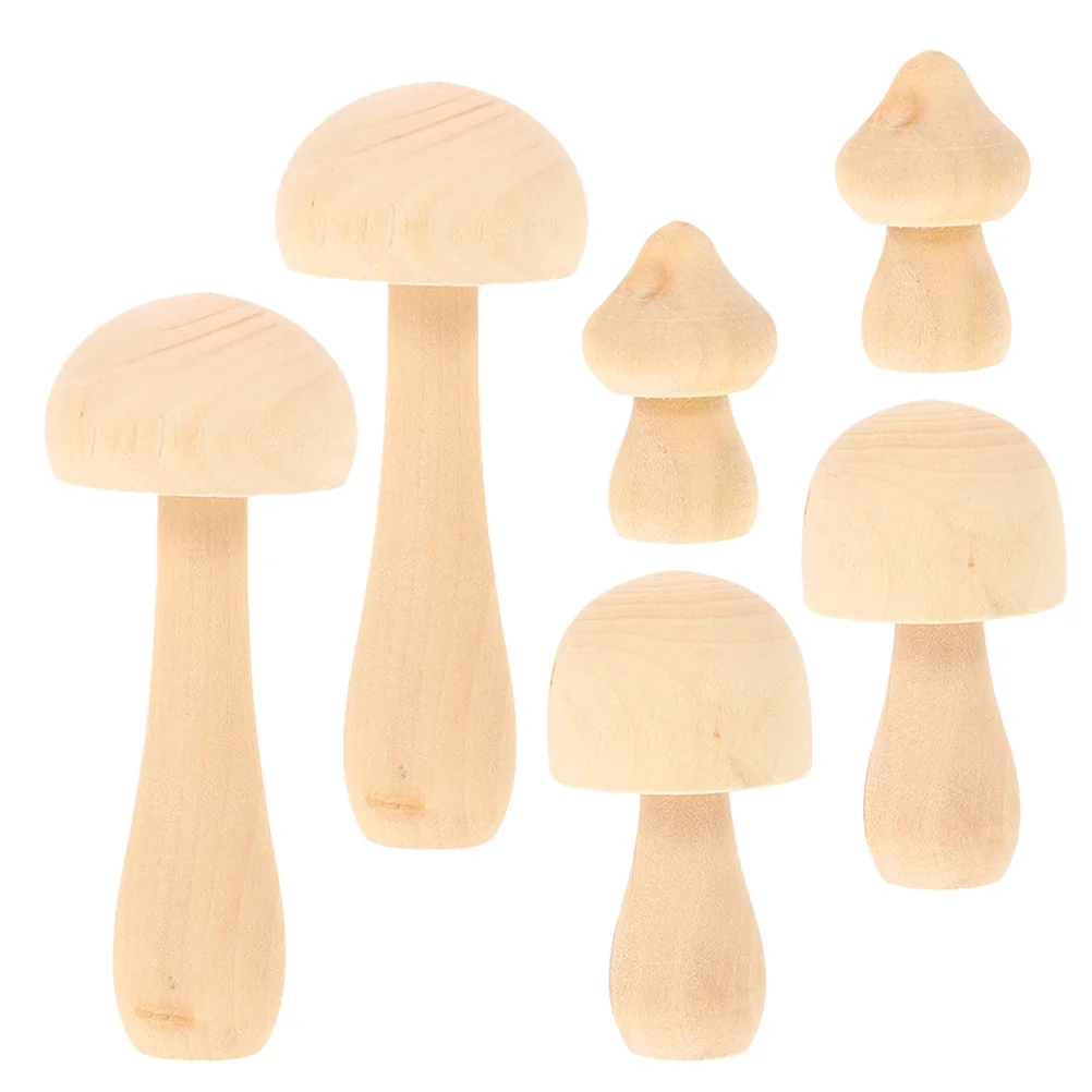 

6 Pcs Pegs Mushroom Graffiti Pegs Wooden Mushroom Pegs Wooden Crafts For Crafts Kids