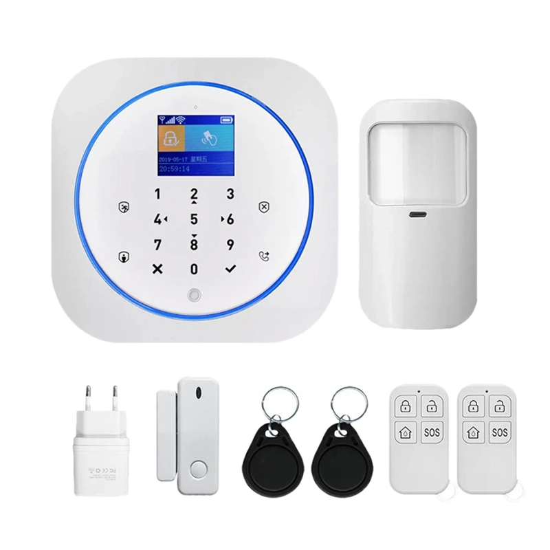 ZX-G12 GSM+WIFI Wireless Alarm Wifi Dual Network Tuya APP Smart Home GSM Anti-Theft Alarm Support SIM Card EU Plug