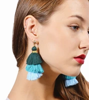 exaggerated vintage earrings multilayer tassel handmade earrings b0384