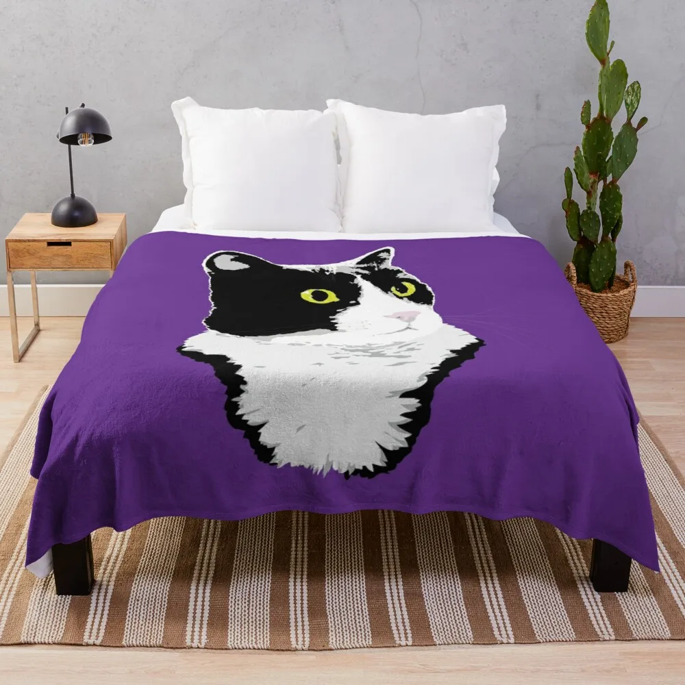 

Regal Tuxedo Kitty Throw Blanket Fur Throw Blanket