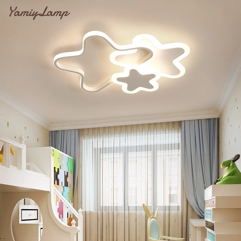

Kid Star LED Ceiling Lamp For Children's Girls Room Bedroom Study Cloud Ceiling Light Heart Shape Pink Child Chandelier Lighting