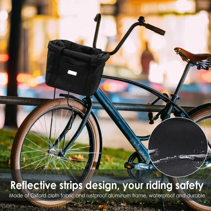 

Bike Basket Waterproof Removable Bicycle Front Handlebar Basket Riding Pouch Pet Cat Dog Carrier Bags For Cycling Accessories Ho