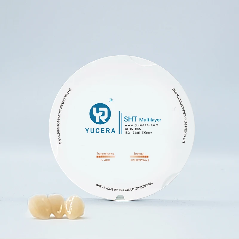 Dental Preshaded SHT Multilayer Zirconia Blocks 95x12mm For Zirkon Zahn System