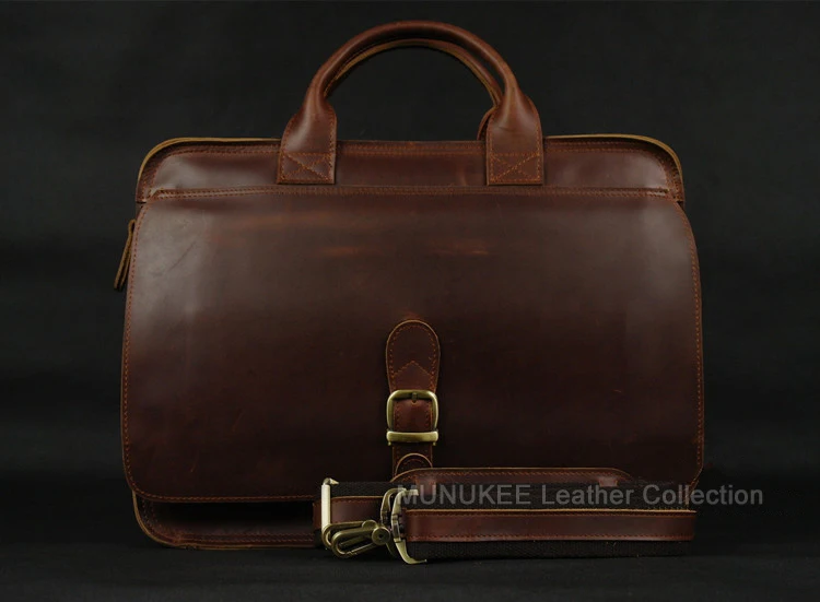 Сумка-мессенджер мужская из натуральной кожи под ноутбук 14 дюймов