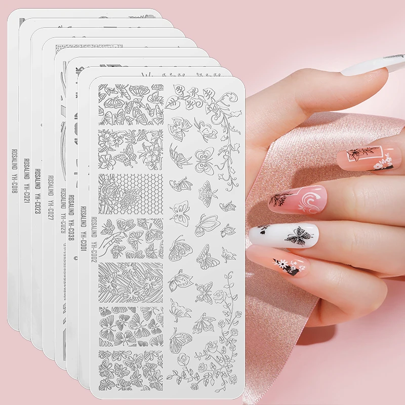 ROSALIND шаблоны для стемпинга Plate Nail Art Design Flower Animal Image DIY окрашенный стальной штамп