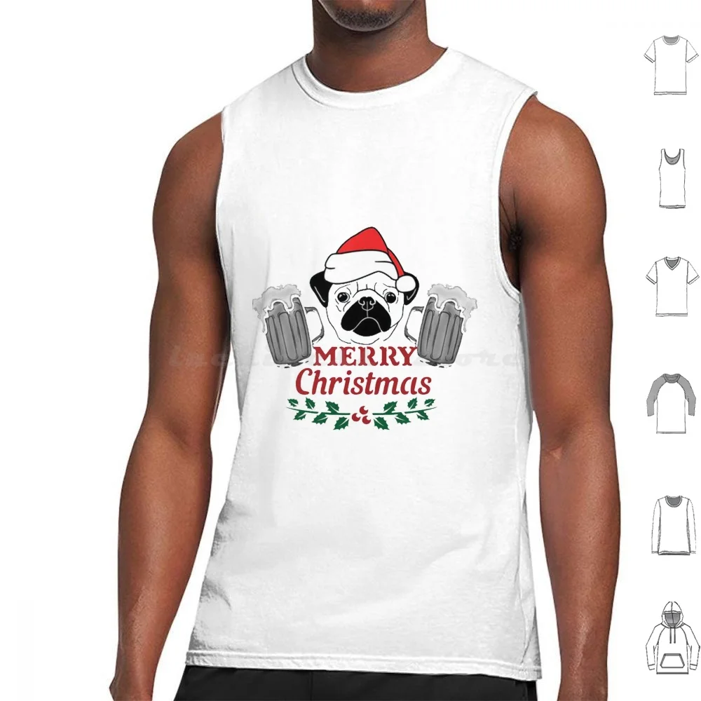 

Merry Men Funny Dog Santa Wine Light Pajama Xmas Christmas Gift For Women 2022 Tank Tops Print Cotton Funny Christmas