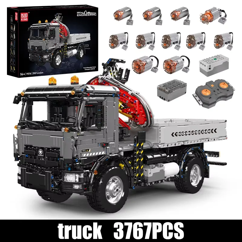 

Mold King 19016, технические игрушки-автомобили, радиоуправляемый кран, транспортный автомобиль, строительный блок, набор кирпичей, детский рождественский подарок