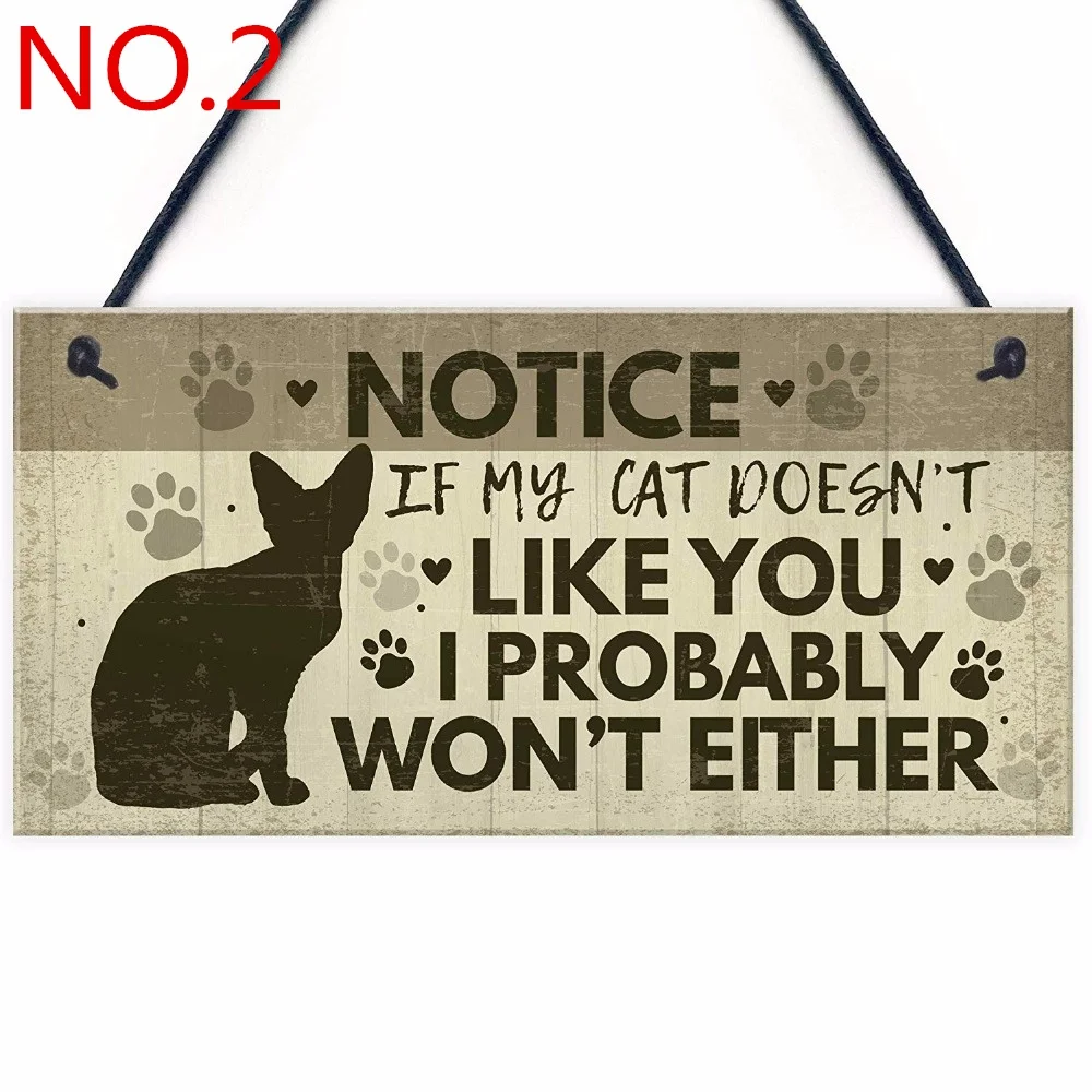 

Funny Cats Signs Wooden Plaque Pet Lover Hanging Plaques Gift Home Decoration