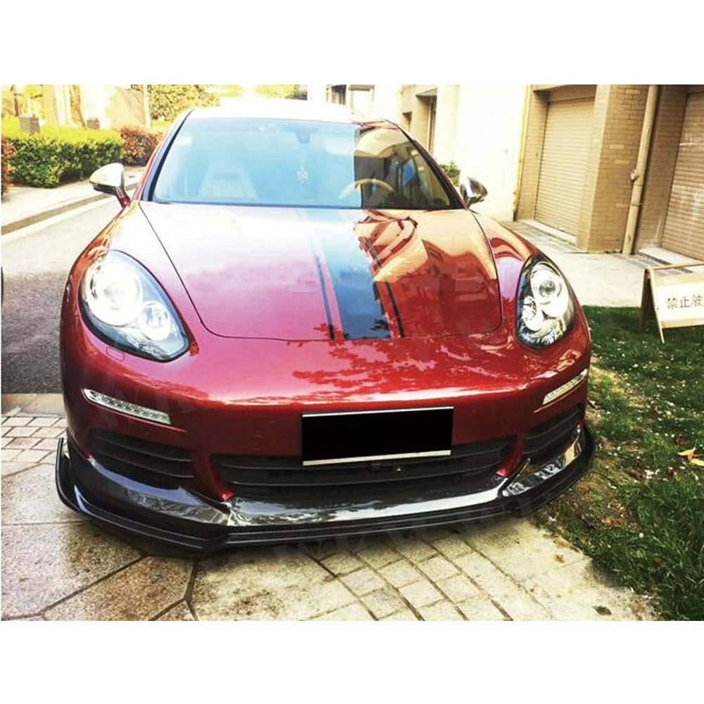 Фото Передний бампер из углеродного волокна, спойлер для Porsche Panamera GTS Turbo S Hatchback, 4-дверный 2014-2017, FRP, подбородок №5