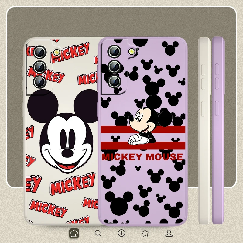 

Mickey & Minnie Mouse Face Case For Samsung Galaxy S22 S21 S20 S10 Note 20 10 Ultra Plus Pro FE Lite Liquid Rope Phone Cover