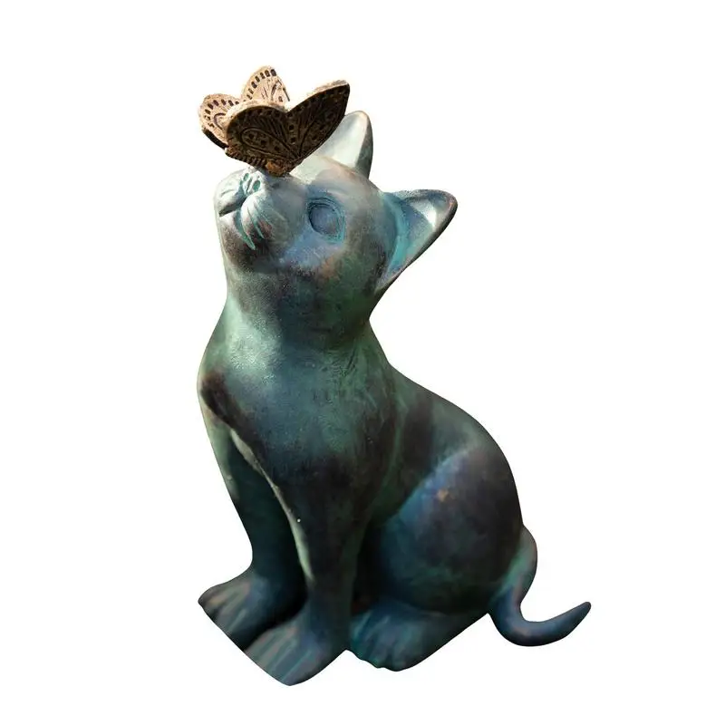 

Cat And Statue Resin Curious Cat Garden Figure Fairy Art Yard Décor Statue For Patio Lawn Garden Park Tabletop Home Decorations