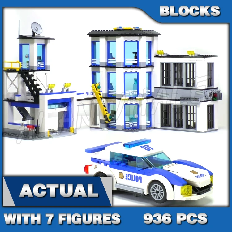 

936pcs City Cop Station Pursuit Car Motorbike Crooks Truck Helicopter 10660 Building Blocks Toys Compatible with Model